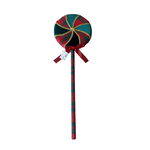 Pendente Decorativo Pirulito Xadrez Vermelho 59cm