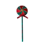 Pendente Decorativo Pirulito Xadrez Verde 59cm