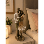 Escultura Estatua Família Casal Filho Bebe Decoração Quarto Sala