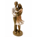Escultura Estatua Família Casal Filho Bebe Decoração Quarto Sala