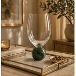 Jogo de Taças para Vinho em Cristal com Base em Mármore Verde Guatemala 520ml – 2 Peças