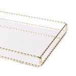 Bandeja Decorativa Dourada De Metal Espelhada 28cm