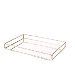 Bandeja Decorativa Dourada De Metal Espelhada 35cm