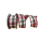 Fita Natalina Decorativa 3,8cm Xadrez 9,14m Natal