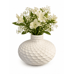 Vaso Decorativo Branco Com Textura Escama 14cm