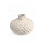 Vaso Decorativo Branco Com Textura Escama 14cm