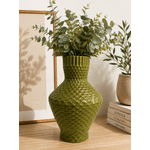 Vaso Decorativo Verde Com Textura Decore Home 25 Cm