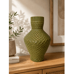 Vaso Decorativo Verde Com Textura Decore Home 30 Cm