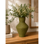 Vaso Decorativo Verde Com Textura Decore Home 30 Cm
