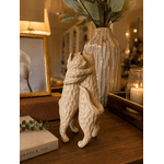 Escultura Decorativa Em Resina Gatos Abraço Bege 19cm