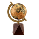 Globo Terrestre Decorativo Madeira E Metal Decoração 21cm