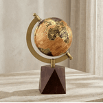 Globo Terrestre Decorativo Madeira E Metal Decoração 21cm