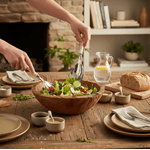 Jogo 2 Talheres Para Salada em Aço Inox e Madrepérola