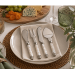 Jogo De Facas Queijo Servir 4 Peças Aço Inox Madrepérola