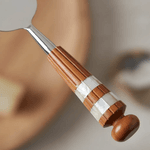 Jogo De Facas Queijo 3 Peças Aço Inox Madeira Acacia Madreperola