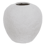 Vaso Decorativo Cerâmica Branco Textura Organico 23cm