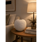 Vaso Decorativo Cerâmica Branco Textura Organico 23cm