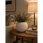 Vaso Decorativo Cerâmica Branco Textura Organico 23cm