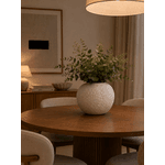 Vaso Decorativo Cerâmica Branco Textura Organico 23cm