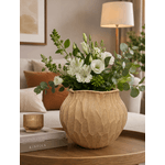 Vaso Decorativo Cerâmica Areia Textura Orgânico 20cm