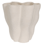 Vaso Decorativo Cerâmica Off White M Design Boho Chic Organico 