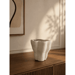 Vaso Decorativo Cerâmica Off White M Design Boho Chic Organico 