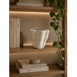 Vaso Decorativo Cerâmica Off White M Design Boho Chic Organico 