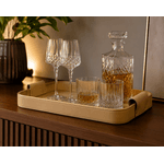Bandeja Decorativa Revestimento Pu Alças Bege Dourado 40cm