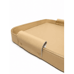 Bandeja Decorativa Revestimento Pu Alças Bege Dourado 46cm