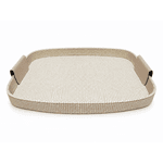 Bandeja Decorativa Revestimento Pu Alças Pu 45cm