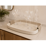 Bandeja Decorativa Revestimento Pu Alças Pu 45cm