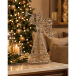 Natal Anjo Decorativo Aramado Dourado 40cm Decoração Natal