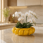 Vaso Centro De Mesa Limão Siciliano Em Cerâmica Decoração