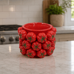 Vaso Cachepot Tomate em Cerâmica Decoração 
