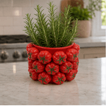 Vaso Cachepot Tomate em Cerâmica Decoração 