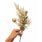 Galho Natalino Dourado Glitter Brilho Enfeite P Árvore Natal