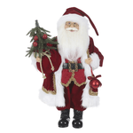 Enfeite Papai Noel Clássico Vermelho Dourado Luxo Natal 45cm