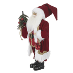 Enfeite Papai Noel Clássico Vermelho Dourado Luxo Natal 45cm