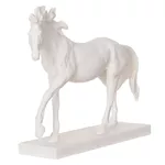 Escultura Cavalo Em Poliresina Branco 24cm Decoração Horse