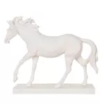 Escultura Cavalo Em Poliresina Branco 24cm Decoração Horse