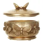 Porta Objetos Joias Resina Dourado Caixa Luxo Decorativa