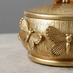 Porta Objetos Joias Resina Dourado Caixa Luxo Decorativa