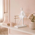 Escultura Bailarina Em Poliresina Branco 19,5cm Decorativa