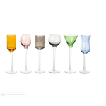 Jogo 6 Taças Para Licor Em Vidro Mix De Cores 50ml
