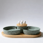 Petisqueira Verde Suporte com 2 Bowls e 4 Pegadores Petisco