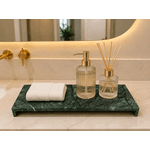 Bandeja Decorativa Lavabo Banheiro Servir 40cm Mármore Verde