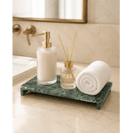 Bandeja Decorativa Lavabo Banheiro 30cm Em Mármore Verde