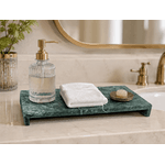Bandeja Decorativa Lavabo Banheiro 25cm Em Mármore Verde