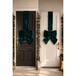 Escapulário De Porta Laço Guirlanda Veludo Verde Decoração Natal