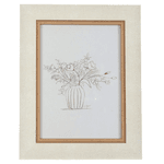 Porta Retrato em Poliestireno e Vidro 13x18cm Off White Marrom